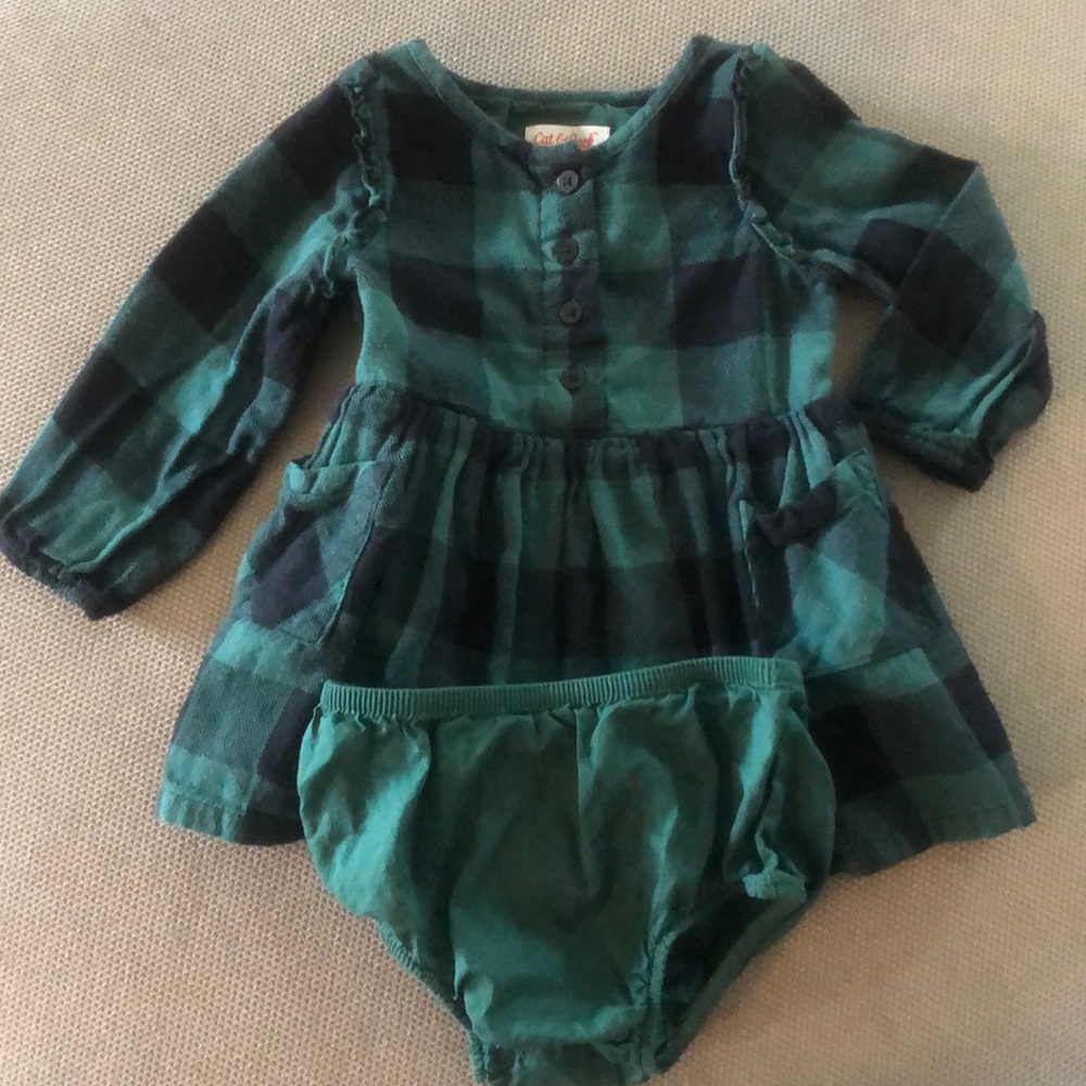 Baby checkered flannel dresd